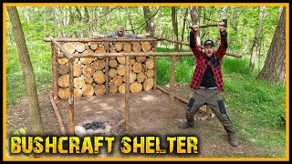 Das Bushcraft Shelter  Bauen und basteln weil wir Bock drauf haben Part 1  Outdoor Survival [upl. by Anirres661]