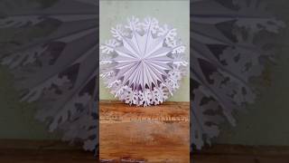 How to make a snowflake ❄️ out of paper howtomakesnowflakesoutofpaper snowflakes christmastree [upl. by Lexerd208]