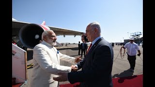 PM Modi arrives to a warm welcome in Tel Aviv Israel [upl. by Anayrb]