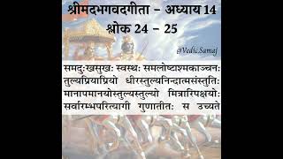 भगवद गीता अध्याय 14 श्लोक 24  25  bhagavad gita chapter 14 shloka 24  25 [upl. by Baxy184]