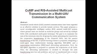 CoMP and RIS Assisted Multicast Transmission in a Multi UAV Communication System [upl. by Parnas]