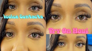 Colored Contacts For Dark Brown Eyes Lets Try Them On  ft ICOICE [upl. by Hannahoj]