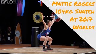 Mattie Rogers 104kg Snatch For Bronze At 2017 IWF Worlds [upl. by Mayhew]