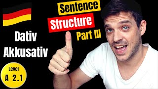 Position of Dativ and Akkusativ Objects  German Sentence Structure Part III  YourGermanTeacher [upl. by Adiuqal]