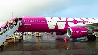 TRIP REPORT  WOW Air Economy  Berlin SXF to Reykjavik KEF  Full Experience  Airbus A321SL [upl. by Ydnolem]