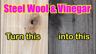 How to make wood look old and weathered using steel wool and vinegar steelwool vinegar woodstain [upl. by Anoyk]