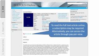 Access to full text Brepolis Bibliographies [upl. by Yalahs]