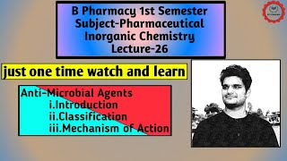 AntiMicrobial Agents  Pharmacy  Lecture 26  Inorganic Chemistry  Fit Pharma [upl. by Eliathan]