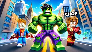 ROBLOX CHOP AND FROSTY BECOME HULK IN SUPER HERO TYCOON [upl. by Akemhs]