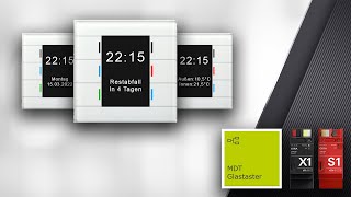 Gira X1 Datum Müllkalender und mehrere Temperaturen auf dem MDT Glastaster II [upl. by Estele967]