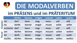 Deutsch lernen die Modalverben  Präsens  PräteritumGerman modal verbs in simple present  past [upl. by Hserus]