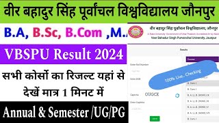 vbspu result 2024 kaise dekhe  how to check vbspu result 2024  vbspu result 2024  BABscBcomMa [upl. by Monson]