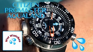 CITIZEN PROMASTER AQUALAND 200M DEPTH METER BN202901E How the Meter Indicator works and it Wet [upl. by Yovonnda]