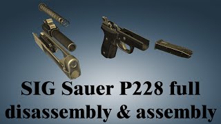 SIG Sauer P228 full disassembly amp assembly [upl. by Ermentrude243]