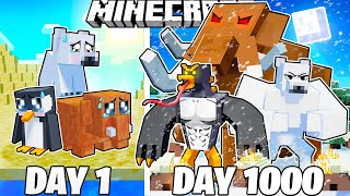 I Survived 1000 Days as FROZEN MONSTERS in HARDCORE Minecraft [upl. by Otiragram]