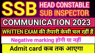 ssb head constable communication update ssb hc exam date 2023 [upl. by Temhem]