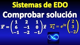 06 Cómo comprobar la solución de un sistema de ecuaciones diferenciales [upl. by Angell]