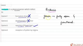 Anthesis is a phenomenon which refers to [upl. by Hamlani]