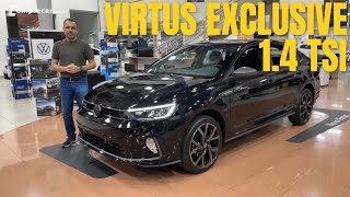 Volkswagen Virtus Exclusive 14 TSI 2023  Nova versão topo de linha [upl. by Mossolb]