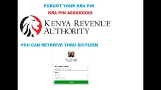 HOW TO RECOVER KRA PIN NUMBER THROUGH ECITIZEN KENYA REVENUE AUTHORITY [upl. by Acirret]