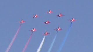 Brilliant Red Arrows Display  Wales Airshow 2024 [upl. by Ateekahs]