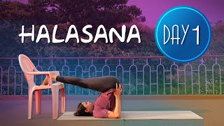 Day 1 of 3 days Halasana Practice  Yoga For Beginners [upl. by Novat351]