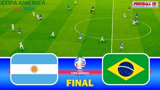 ARGENTINA vs BRAZIL  Copa America 2024 Final  Full Match All Goals  PES Gameplay PC FL 24 [upl. by Holbrooke]