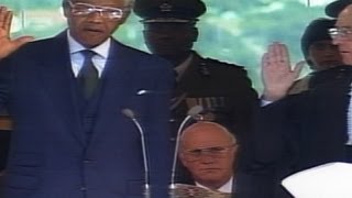 1994 Nelson Mandela sworn in as President of South Africa [upl. by Nemlaz783]