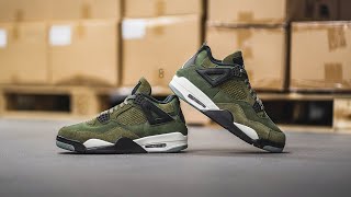 Air Jordan 4 Retro SE Craft quotMedium Olivequot Review amp OnFeet [upl. by Sinclair]