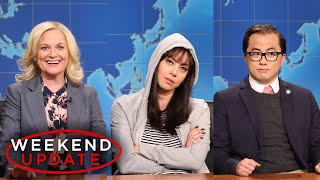 Weekend Update ft Aubrey Plaza Amy Poehler and Bowen Yang  SNL [upl. by Martica40]