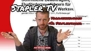 Voraussetzung für den Staplerschein und zum Staplerfahren [upl. by Anale]