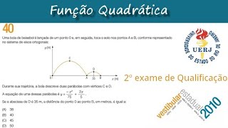 Função Quadrática Vestibular UERJ vestibularuerj [upl. by Bertsche]