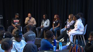 Steelers Social Justice Committee players member of Exonerated 5 come together for youth panel [upl. by Norita]