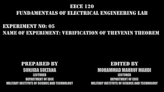 Experiment 05 Verification of Thevenin Theorem with lecture [upl. by Ahcropal]