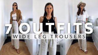 How to style WIDE LEG TROUSERS  7 Outfit Ideas [upl. by Arhaz]