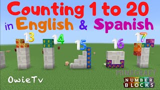 Counting 1 to 20 in Spanish Numberblocks Minecraft  Count in Spanish Song  Counting Song for Kids [upl. by Cedell]