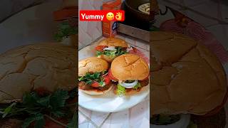 🍔Homemade Style Veg Burger Recipe  shorts vegburger burger cooking recipe [upl. by Stevenson689]