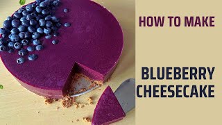 How to Make Wholewheat Vegan Blueberry Cheesecake with No bake Filling [upl. by Llirrehs]