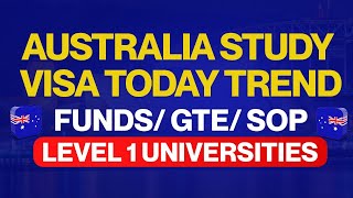 Australia Study Visa Today Trend  FundsGTESOPLevel 1 Universities  Godwit overseas [upl. by Rufford]