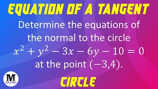 42  Circles  Equation Of A Tangent  Worked Out Problem [upl. by Nybor577]