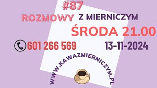 Rozmowy z Mierniczym 87 tel 601266569 Środa 13112024 godzina 2100 [upl. by Susejedesoj]