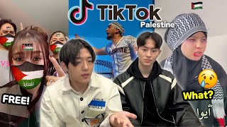 🇵🇸 Koreans guys react to Palestine tiktok Emotional [upl. by Acsehcnarf]