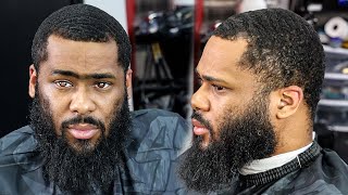 😳WOW😳 HE PAID 250 FOR THIS HAIRCUT LOW BALD TAPER FADED BEARD HAIRCUT TUTORIAL [upl. by Bac]