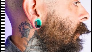 Teal And Black Double Flare Silicone Tunnels  UrbanBodyJewelrycom [upl. by Winona768]