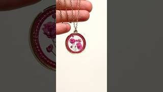 DIY UV Resin Jewelry with Pressed Flowers amp Mica powder  tutorial ⬆️ necklace crafts jewellery [upl. by Jeraldine517]