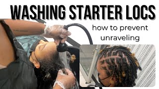 How to Wash Starter Locs  Prevent Unraveling  Banding Method [upl. by Friedlander]