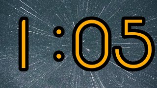 1 Minute and 5 Second Timer ⏰  Bright big yellow numbers and relaxing background music [upl. by Anelec]