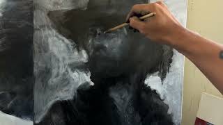 FAST COWBOY OIL PAINTING Tutorial [upl. by Bramwell]