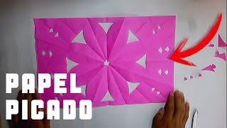 PAPEL PICADO FÁCIL  NUEVA EXPLICACIÓN  FOLKLORE MEXICANO [upl. by Dogs]