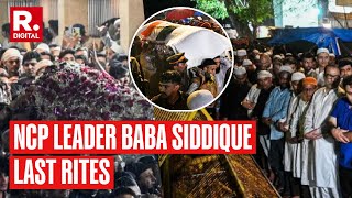 Final Rites Of Baba Siddique Zeeshan Siddique Leads Funeral Procession For Father Baba Siddique [upl. by Dygal]